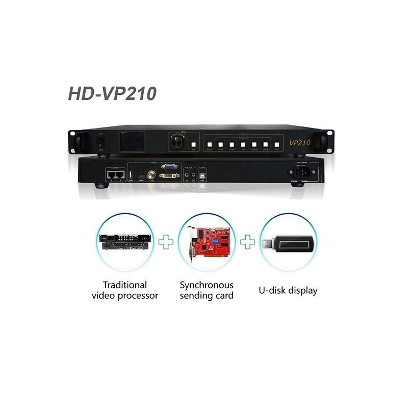 Processore ledwall video 3 in 1 HD-VP210 wifi sincronoGamma di controllo:1280 x 1024 pixel SCHEDE DI GESTIONE E PROCESSORI HUIDU